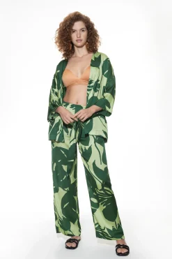 Damen Mey Kurz-Kimono Serie Tropical Leaves