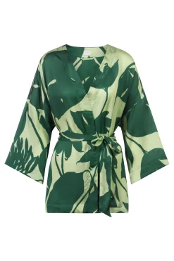 Damen Mey Kurz-Kimono Serie Tropical Leaves
