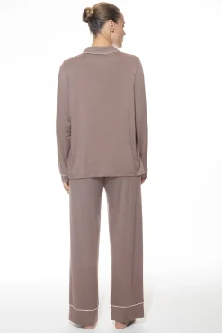 Damen Mey Langer Pyjama Serie Pure Chic